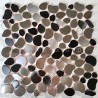 carrelage mosaique de galets en acier metal pour sol ou mur modele GALET TWIN