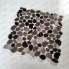 Carrelage mosaique de galets en acier metal pour sol ou mur modele GALET TWIN