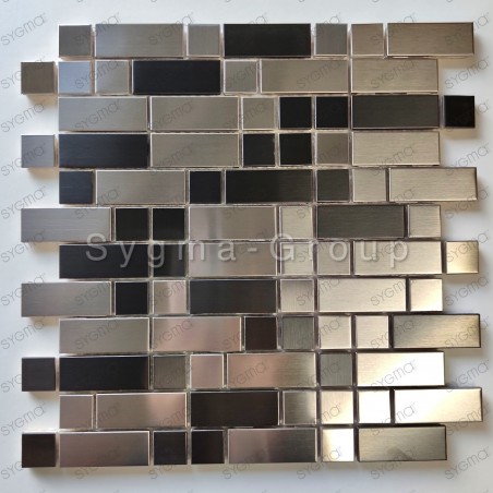 Carrelage inox métal pour mur cuisine ou salle de bains modele VIGO