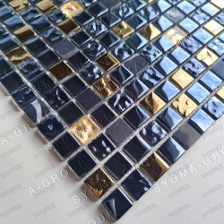 carrelage mosaique irisé noir pour cuisine et salle de bain YAKO