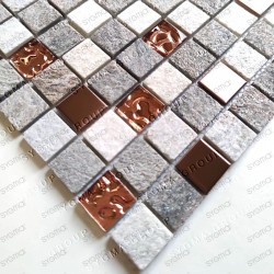 Carrelage pierre naturelle verre et metal pour cuisine et salle de bain HORACE