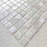 Carrelage mosaique en nacre pour sol et mur salle de bains et douche NACARAT BLANC