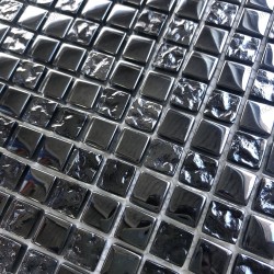 carrelage mosaique en verre noir pour salle de bains et cuisine KEREM