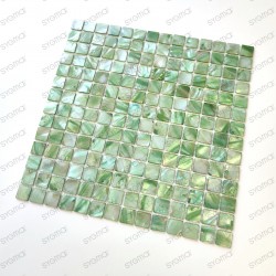 Carrelage douche mosaique de nacre pour cuisine et salle de bains NACARAT VERT
